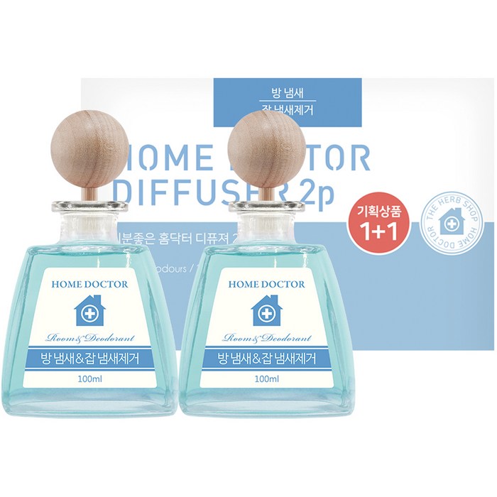 기분좋은 홈닥터 디퓨저 100ml 1 + 1, 방 냄새 앤 잡 냄새제거(아쿠아체리블라썸), 2개 대표 이미지 - 담배냄새 탈취제 추천