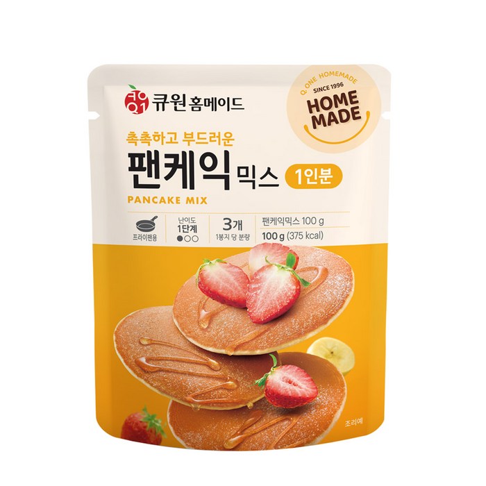 큐원 홈메이드 팬케익믹스, 1개, 100g 대표 이미지 - 수플레 팬케이크 추천