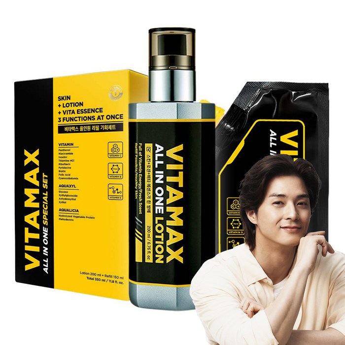 미프 비타맥스 남성용 올인원 로션 본품 200ml + 리필 150ml, 1세트 대표 이미지 - 남자 피부관리 추천