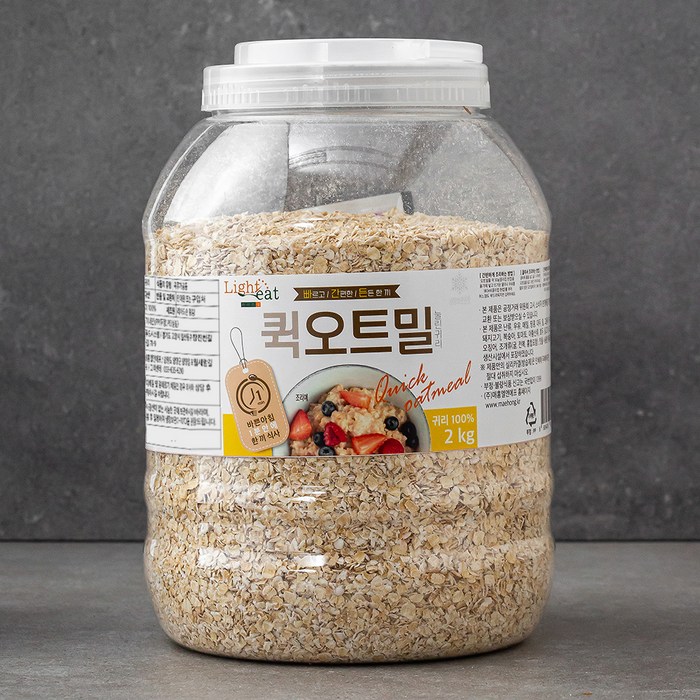 라이트잇 바로먹는 퀵 오트밀, 2kg, 1통 대표 이미지 - 포만감 높은 음식 추천