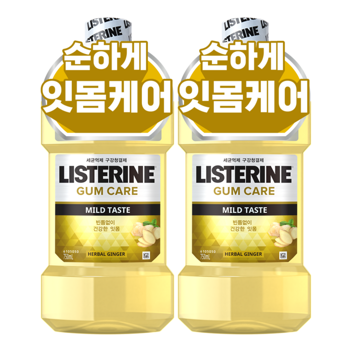 리스테린 검케어 마일드 구강청결제, 750ml, 2개 대표 이미지 - 아가리 똥내 추천