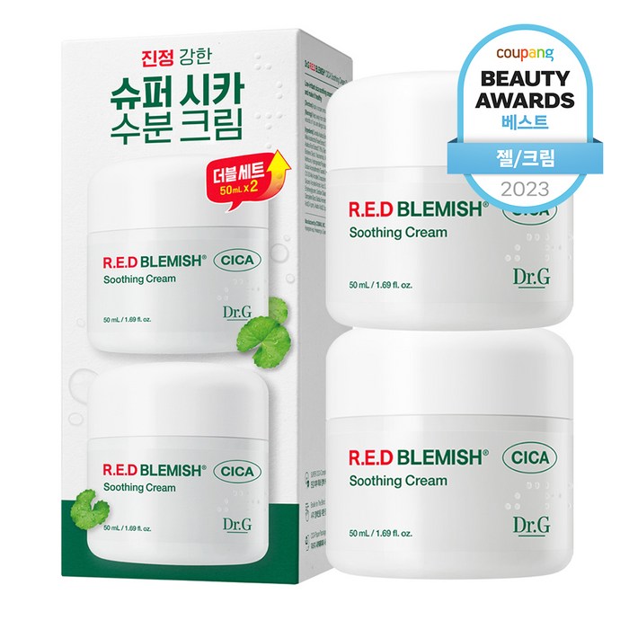 닥터지 레드 블레미쉬 시카 수딩 크림 듀오 기획세트, 50ml, 2개 대표 이미지 - 보습 크림 추천