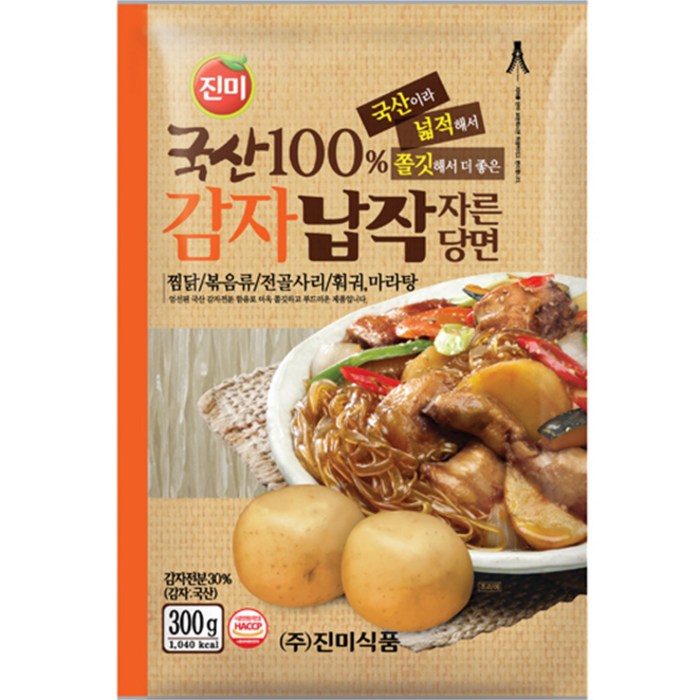 진미 국산감자 납작 자른당면, 300g, 1개 대표 이미지 - 분모자 추천