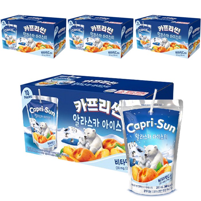 농심 카프리썬 알라스카 아이스티, 200ml, 40개 대표 이미지 - 달달한 음료 추천