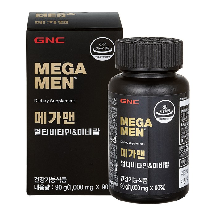 GNC 메가맨 멀티비타민 앤 미네랄 90g, 90정, 1개 대표 이미지 - 남성 비타민 추천