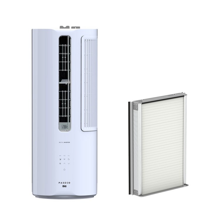 파세코 싱글인버터 창문형 에어컨 스카이블루 PWA-3250WB + 모헤어 추가키트 56cm 방문설치, 일체형 대표 이미지 - 파세코 싱글인버터 추천