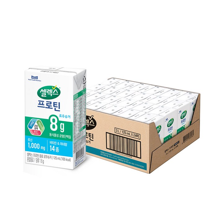 셀렉스 프로틴 로우슈거, 125ml, 24개 대표 이미지 - 셀렉스 프로틴 추천