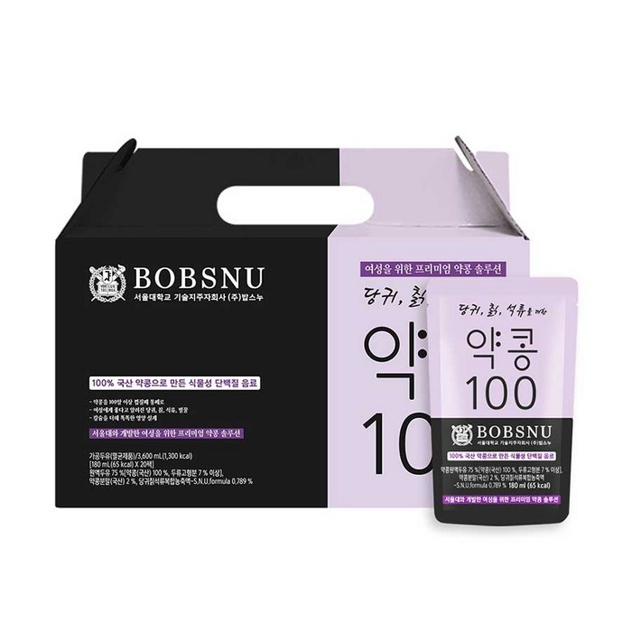 서울대밥스누 당귀 칡 석류를 더한 약콩100 두유, 180ml, 20개입 대표 이미지 - 약콩두유 추천