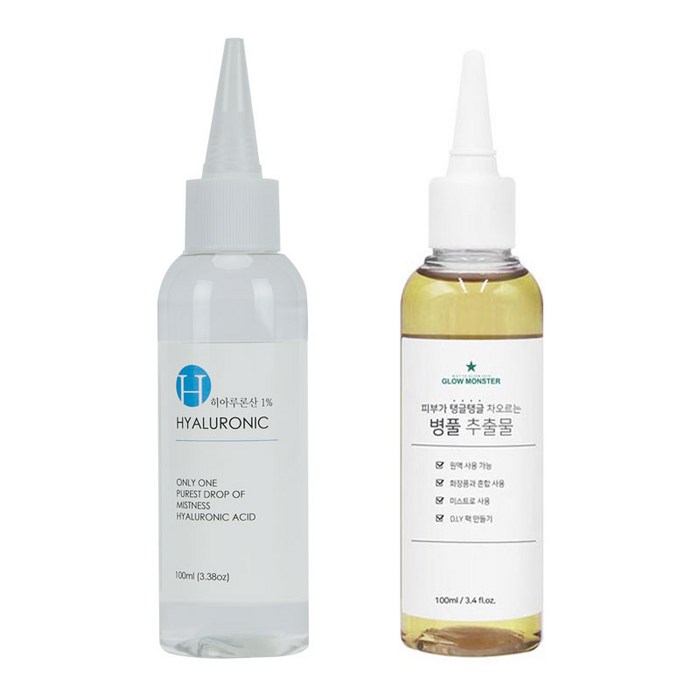 글로우몬스터 병풀 원액 추출물 앰플 100ml + 저분자 히알루론산 원액 앰플 100ml 세트, 1세트 대표 이미지 - 히알루론산 앰플 추천