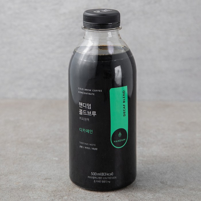 핸디엄 콜드브루 커피원액 디카페인 DECAF BLEND, 500ml, 1개 대표 이미지 - 디카페인 커피 저렴한 거 추천