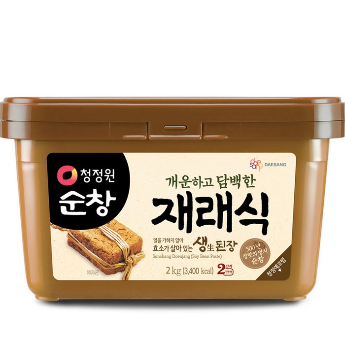 대상 청정원순창 개운하고 담백한 재래식 생된장, 2kg, 1개 대표 이미지 - 집된장 추천