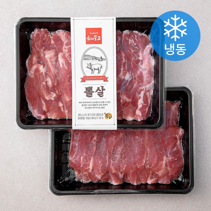 하이포크 국내산 돼지고기 뽈살 구이용 (냉동), 300g, 2개 대표 이미지 - 돼지 뽈살 추천