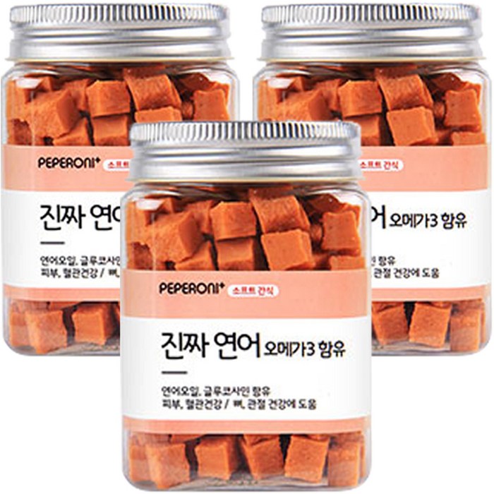 페페로니 애견용 져키 180g, 연어, 3개 대표 이미지 - 강아지 배변훈련 추천