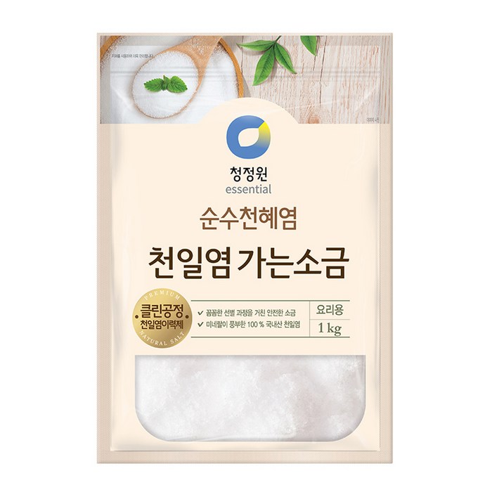 대상 청정원 천일염 가는 소금, 1개, 1kg 대표 이미지 - 천일염 추천