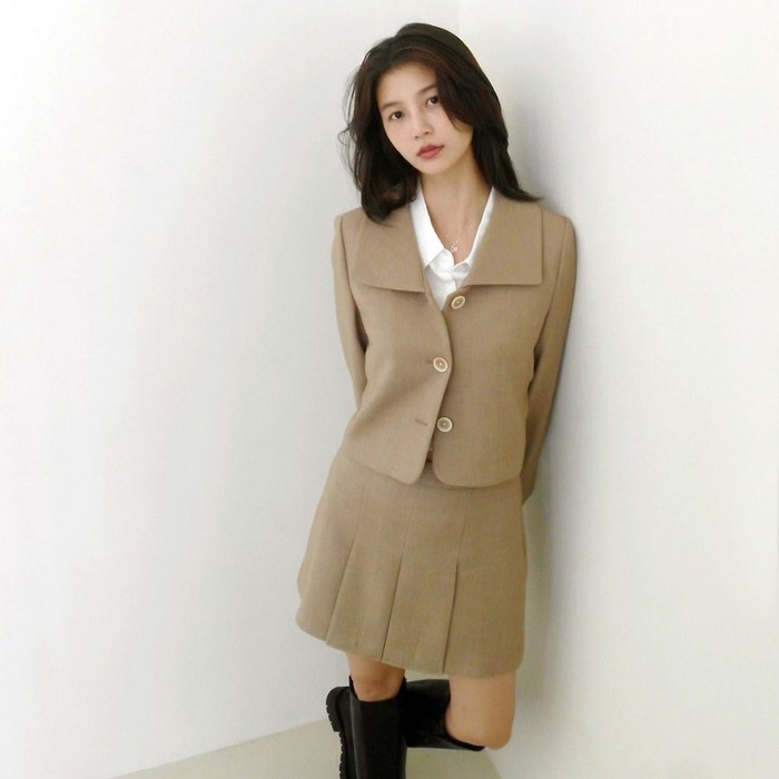 미쏘 여성용 빅카라 숏 자켓 대표 이미지 - 여자 봄옷 추천