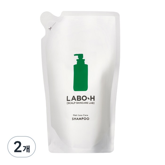 라보에이치 두피강화 클리닉 탈모증상완화 약산성 샴푸 리필팩, 400ml, 2개