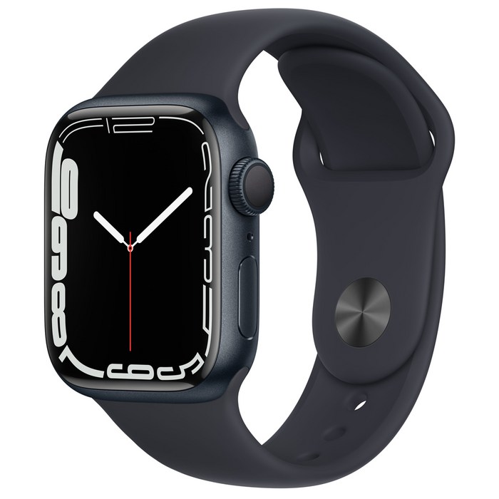 Apple 애플워치 7, 41mm, GPS, 알루미늄, 미드나이트 / 미드나이트 스포츠 밴드 대표 이미지 - 애플워치 미드나이트 추천