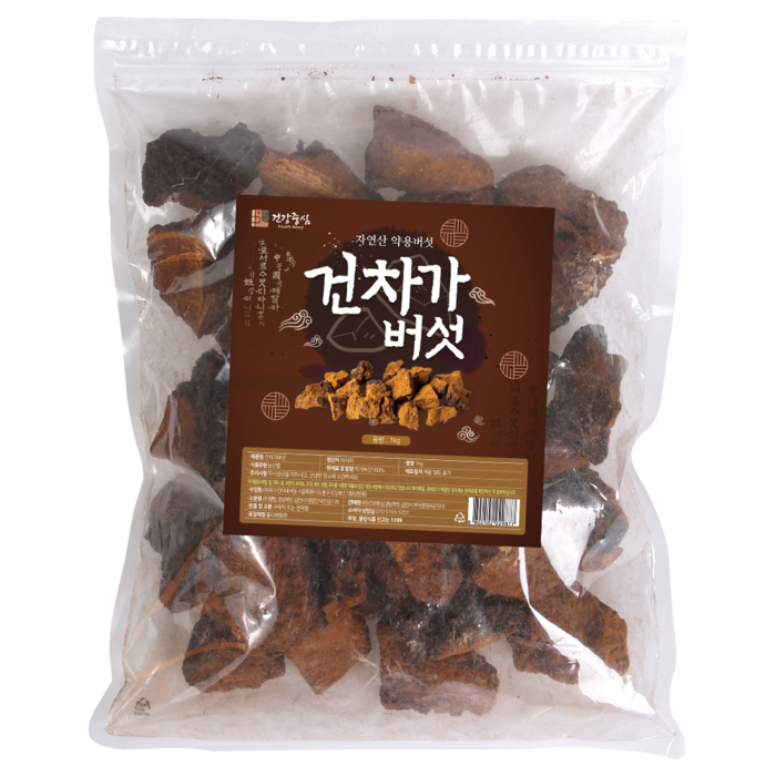 건강중심 건차가버섯, 1kg, 1개 대표 이미지 - 차가버섯 추천