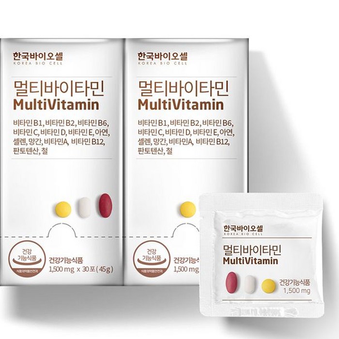 한국바이오셀 멀티바이타민 1500mg x 30p 세트, 30포, 2세트 대표 이미지 - 남성 비타민 추천