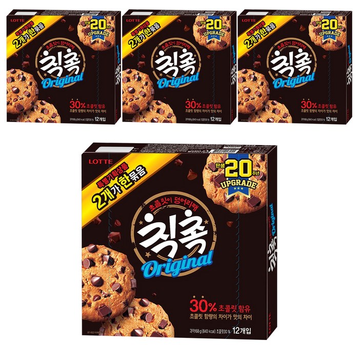 롯데제과 칙촉 오리지널, 168g, 4개 대표 이미지 - 쿠키 추천