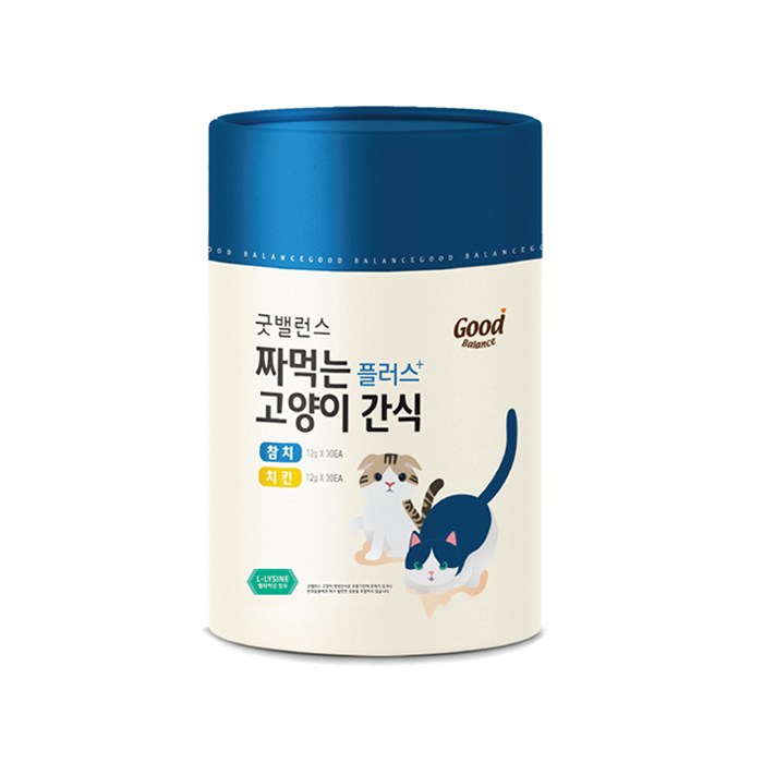 굿밸런스 짜먹는 고양이 간식 플러스, 참치 30p + 치킨 30p, 1세트 대표 이미지 - 고양이 먹이 추천