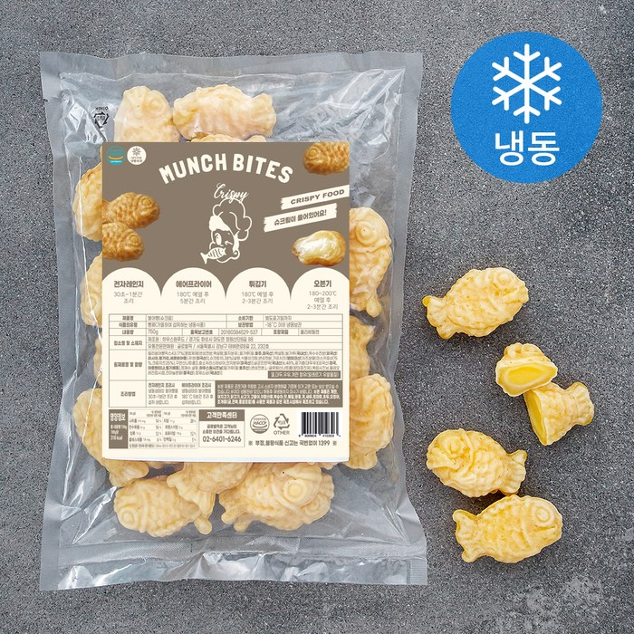 먼치바이트 슈크림 미니 붕어빵 (냉동), 750g, 1개 대표 이미지 - 붕어싸만코 추천