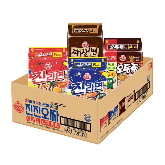 오뚜기 실쏙팩 진진오짜 진라면 매운맛 5p + 순한맛 5p +오동통 라면 4p + 짜장면 4p, 1세트 대표 이미지 - 문재앙 짜장면 추천