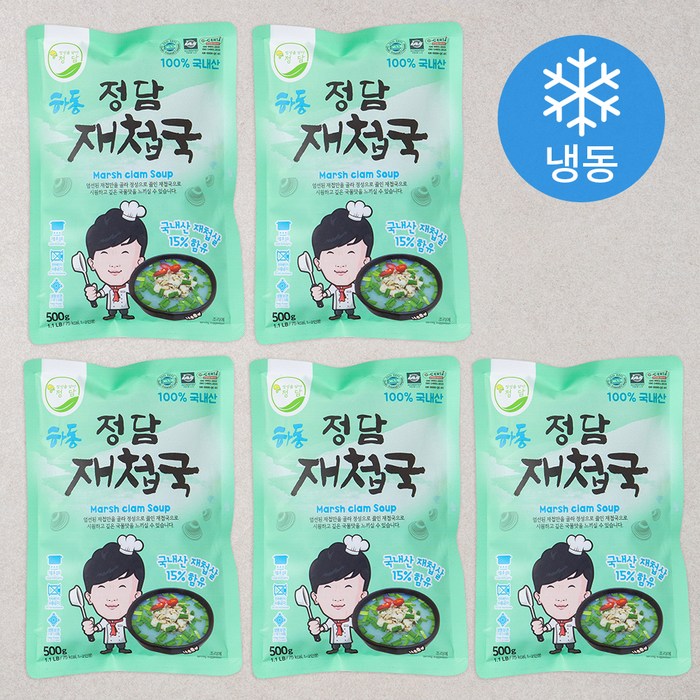 정담 재첩국 (냉동), 500g, 5팩 대표 이미지 - 얼큰한 국물 추천