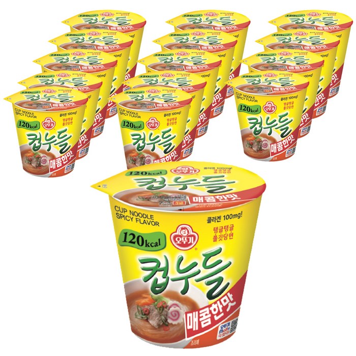 오뚜기 컵누들 매콤한맛 37.8g, 15개 대표 이미지 - 다이어트 식품 추천