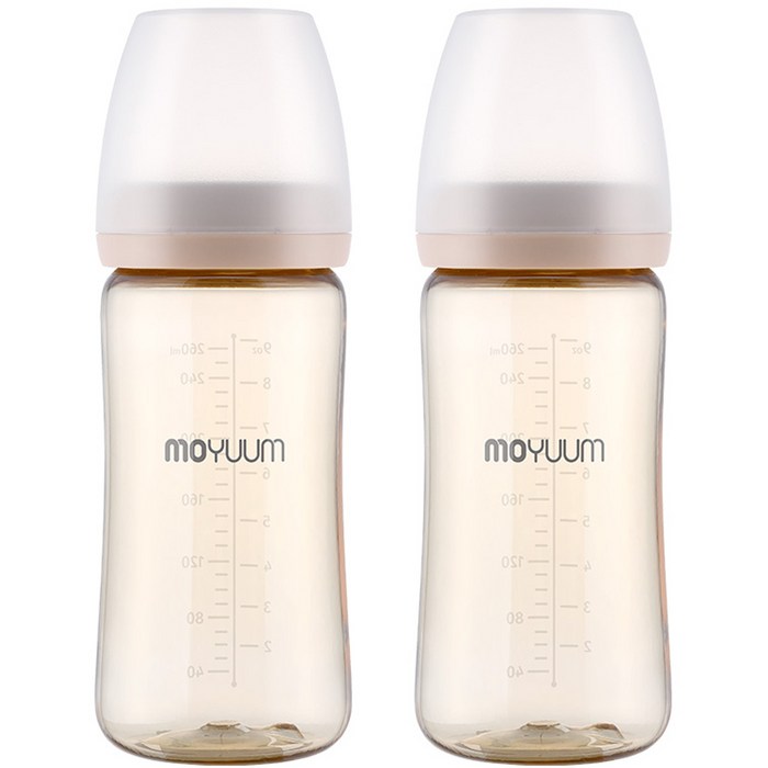 모윰 PPSU 노꼭지 올인원 젖병, 베이지, 270ml, 2개