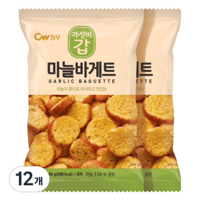 청우식품 마늘바게트, 65g, 12개 대표 이미지 - 마늘바게트 추천