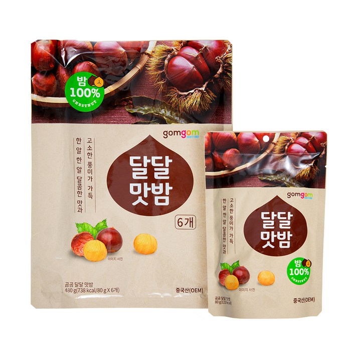 곰곰 달달 맛밤, 80g, 6개입 대표 이미지 - 곰곰 과자 추천