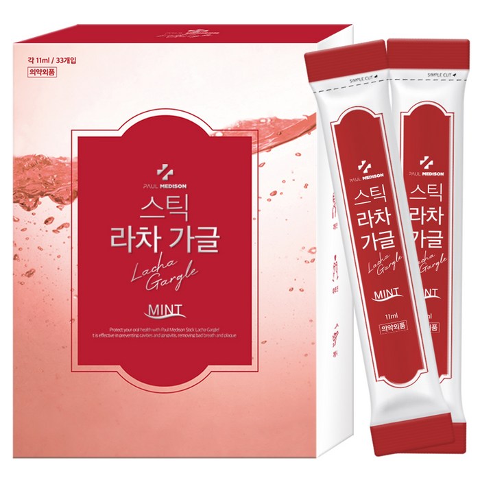 폴메디슨 구취제거 스틱 라차 가글 민트향 33p, 1개, 363ml 대표 이미지 - 가글스틱 추천