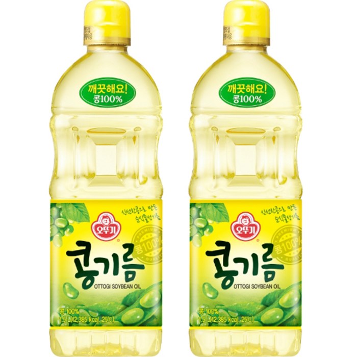 오뚜기 콩기름, 1.5L, 2개 대표 이미지 - 기름 추천