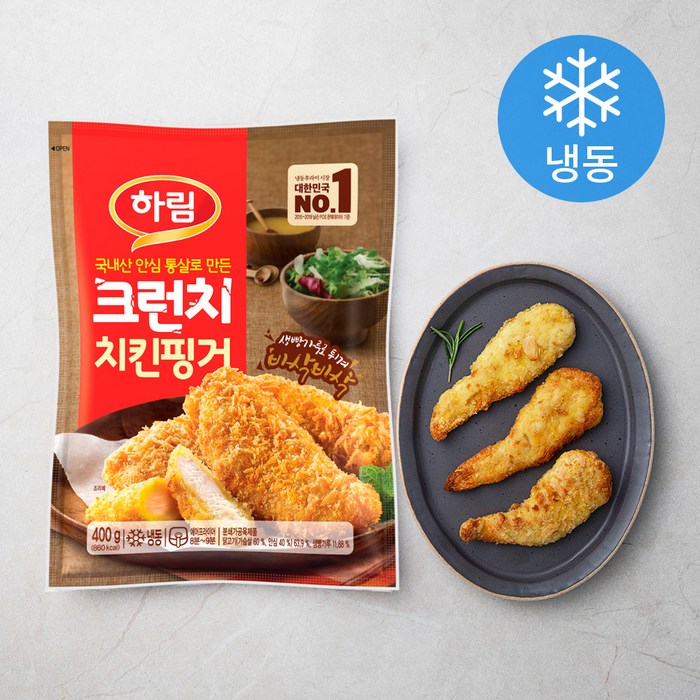 하림 크런치 치킨 핑거 (냉동), 400g, 1봉 대표 이미지 - 치킨너겟 추천