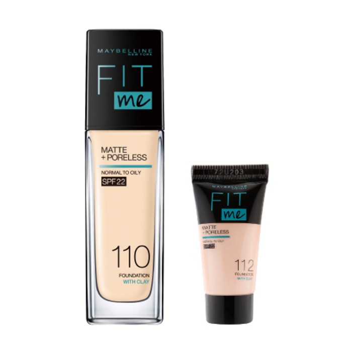 메이블린 핏미 파운데이션 30ml + 미니 파운데이션 5ml 세트, 본품(110 포슬린), 미니(랜덤발송), 1세트 대표 이미지 - 리퀴드 파운데이션 추천