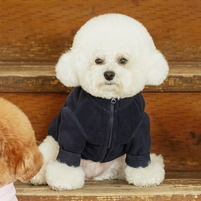 베니즈 반려동물 플리스 집업, 네이비 대표 이미지 - 강아지 후리스 추천