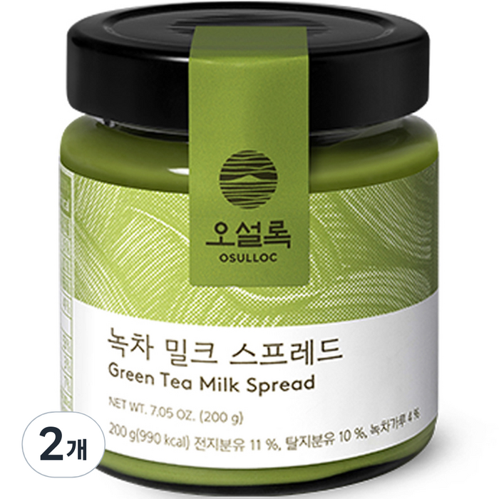 오설록 녹차 밀크 스프레드, 200g, 2개 대표 이미지 - 말차 케이크 추천