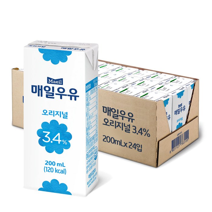 매일우유 오리지널 멸균, 200ml, 24개 대표 이미지 - 우유 추천