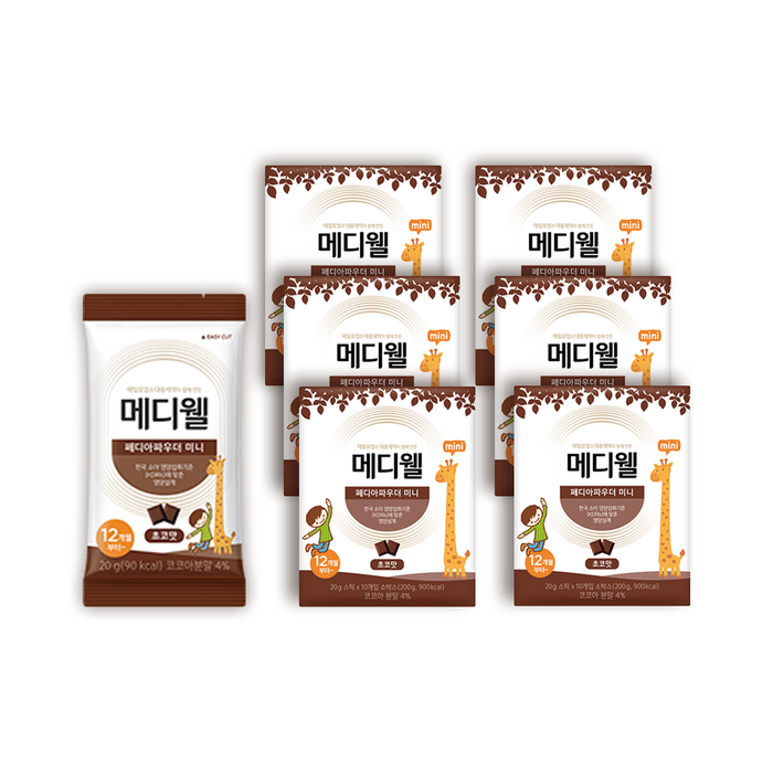 엠디웰 메디웰 페디아 파우더 미니 유아식품 초코맛, 20g, 60개 대표 이미지 - 초코 영양제 추천