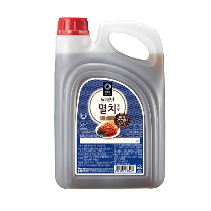 청정원 남해안 멸치액젓 골드, 3kg, 1개 대표 이미지 - 멸치액젓 추천