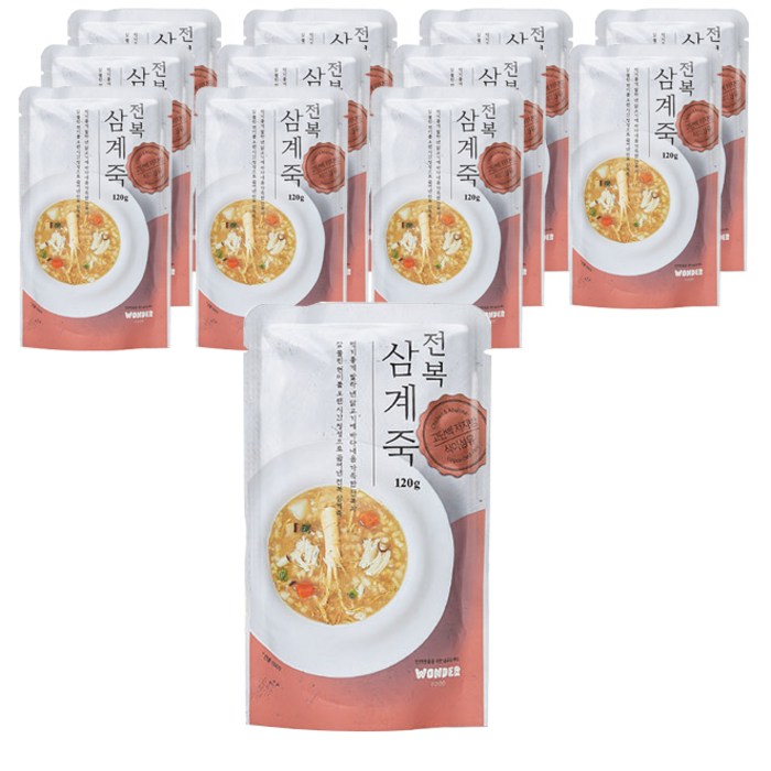 원더푸드 반려동물용 죽 120g, 전복 + 닭 혼합맛, 12개 대표 이미지 - 삼계탕 추천