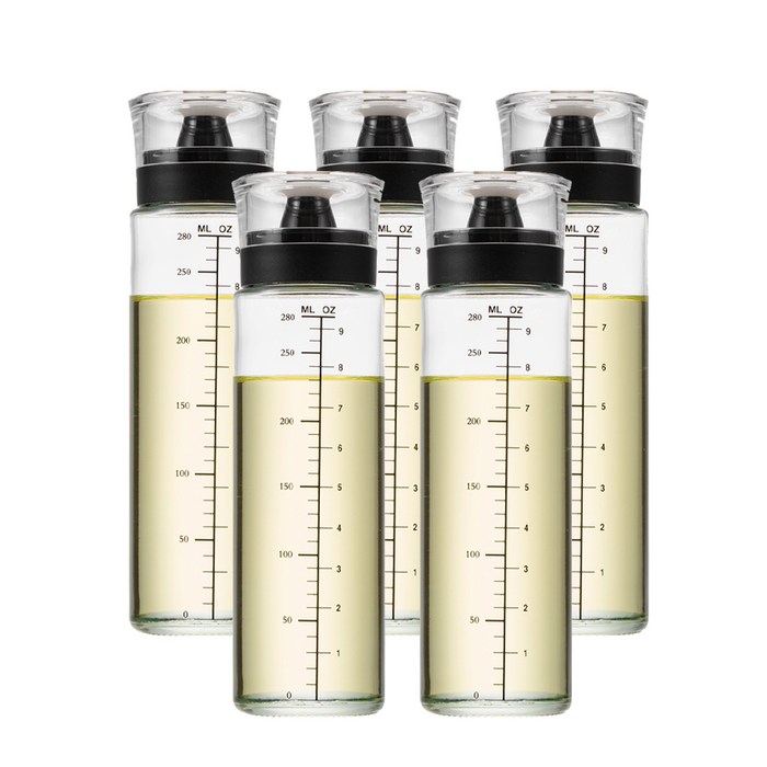 코멧 글라스 실리콘 오일병, 5개, 300ml 대표 이미지 - 소스통 추천