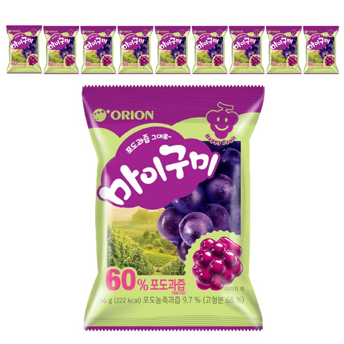 오리온 마이구미, 66g, 10개 대표 이미지 - 젤리 추천