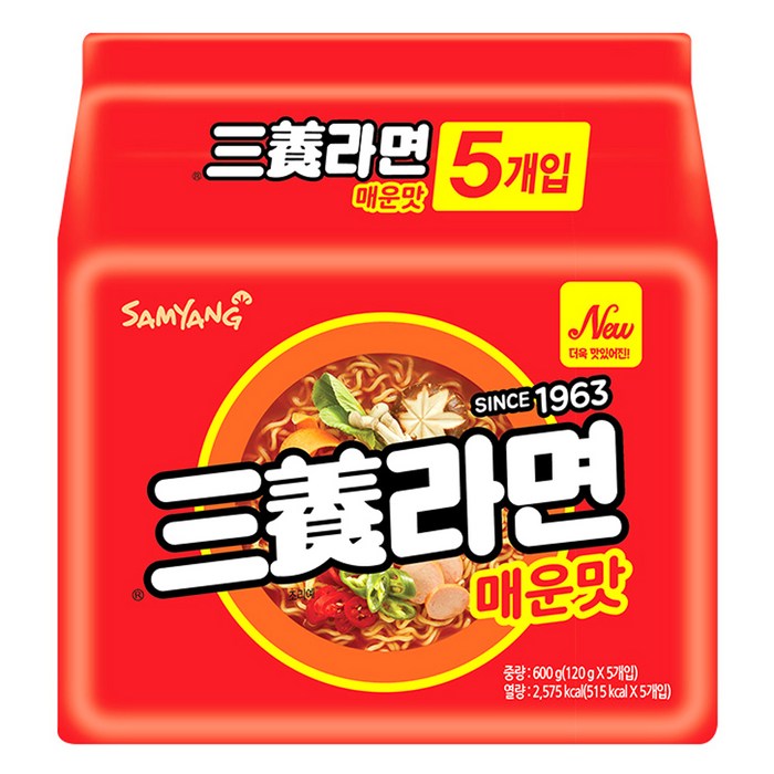 삼양라면 매운맛 120g, 5개 대표 이미지 - 프리미엄 라면 추천