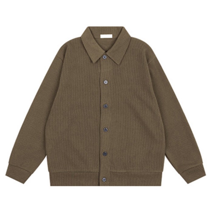 파이브엑스라지 남성용 빅사이즈 소프트 스판 니트 카라 가디건