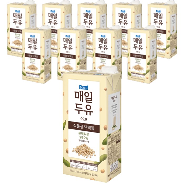 매일유업 매일두유 99.9, 950ml, 10개 대표 이미지 - 귀리우유 추천