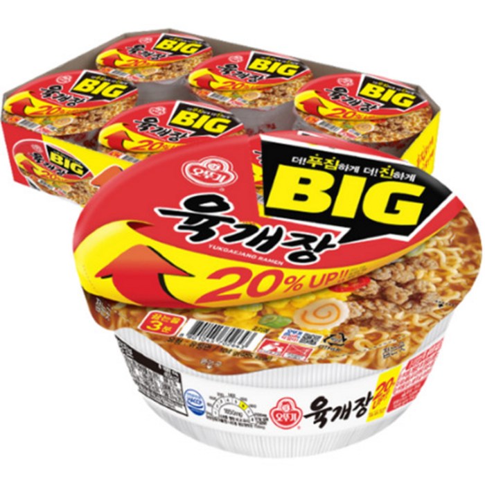 오뚜기 육개장 컵라면 104g, 6개 대표 이미지 - 오뚜기 컵라면 추천