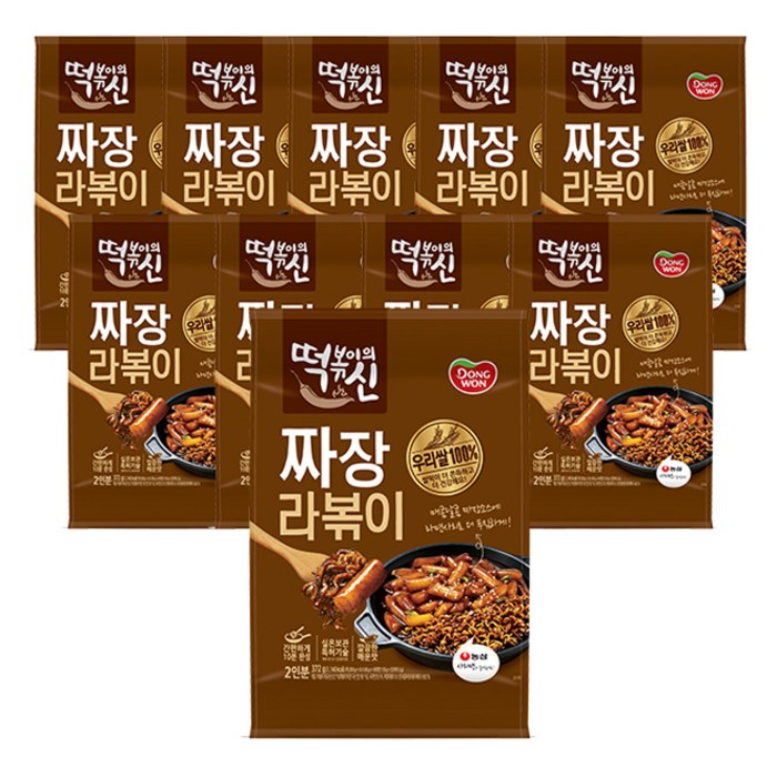 동원 떡볶이의신 짜장라볶이, 372g, 10개 대표 이미지 - 떡신 추천