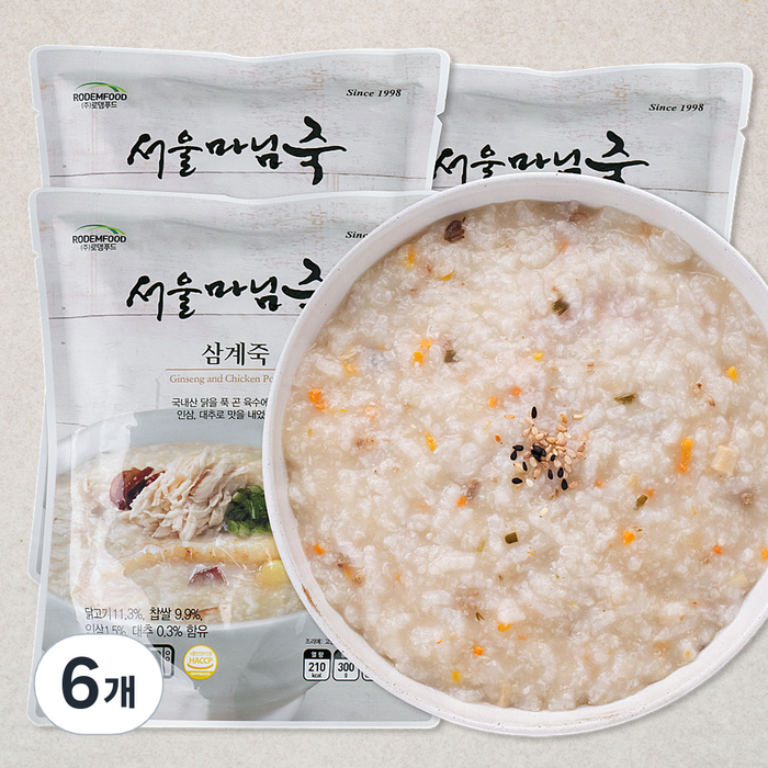 서울마님 삼계죽, 300g, 6개 대표 이미지 - 삼계죽 추천